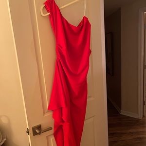 Off the shoulder red dress